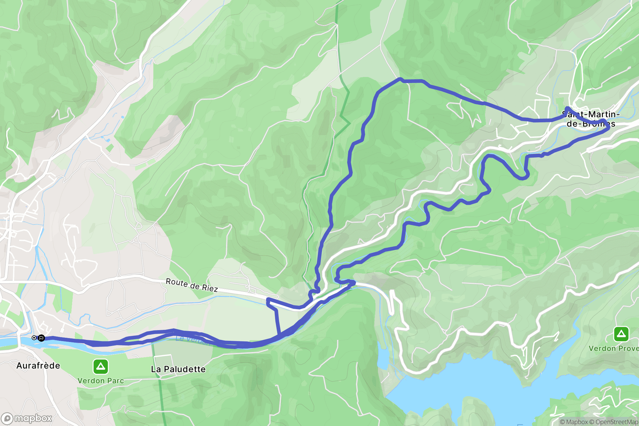 Gréoux-les-Bains : carte du parcours de randonnée - France