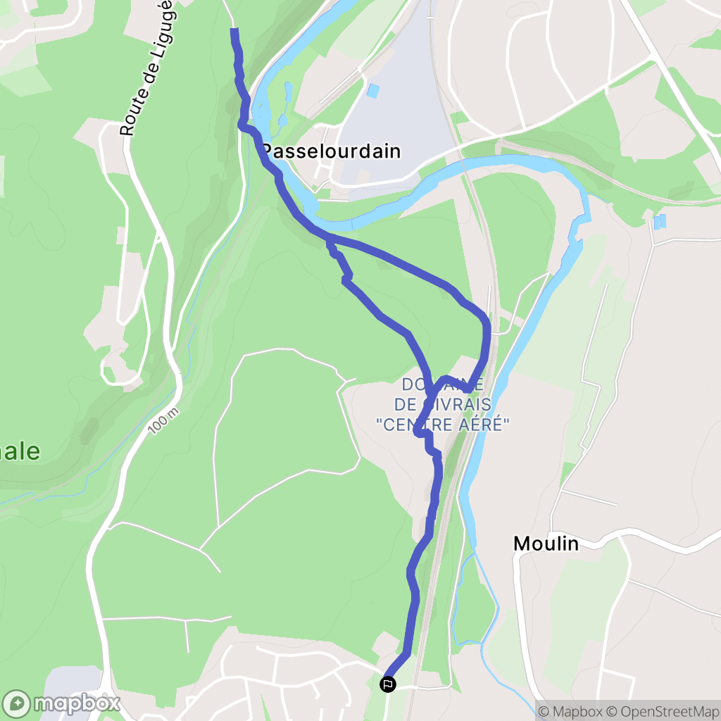 Ligugé : carte du parcours de randonnée - France