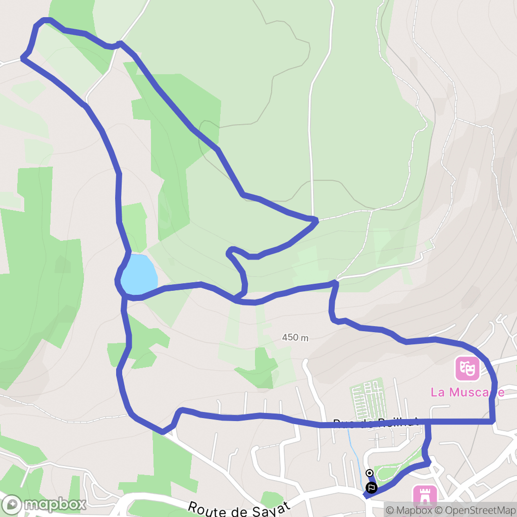 Blanzat : carte du parcours de randonnée - France