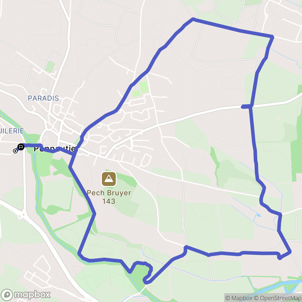 Pennautier : carte du parcours de randonnée - France