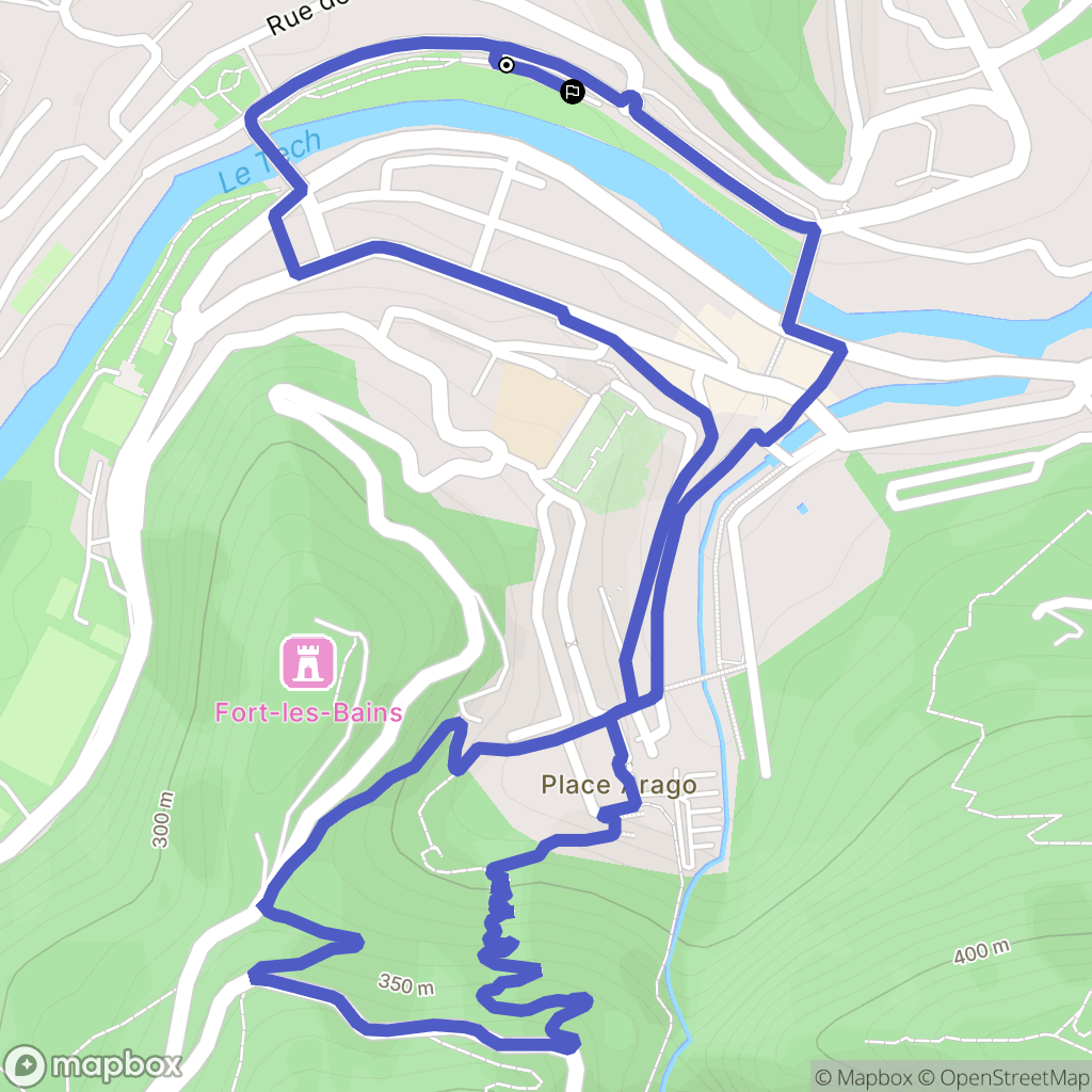 Amélie-les-Bains-Palalda : carte du parcours de randonnée - France
