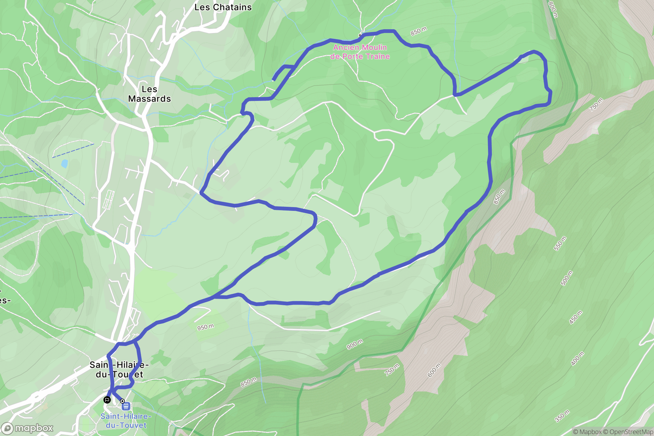 Saint Hilaire du Touvet : carte du parcours de randonnée - France