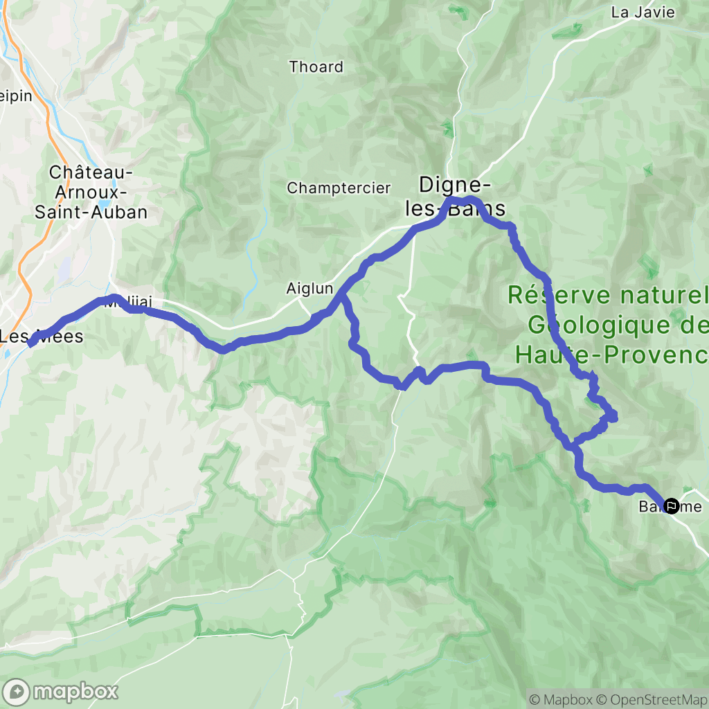 Barrême : carte du parcours de randonnée - France