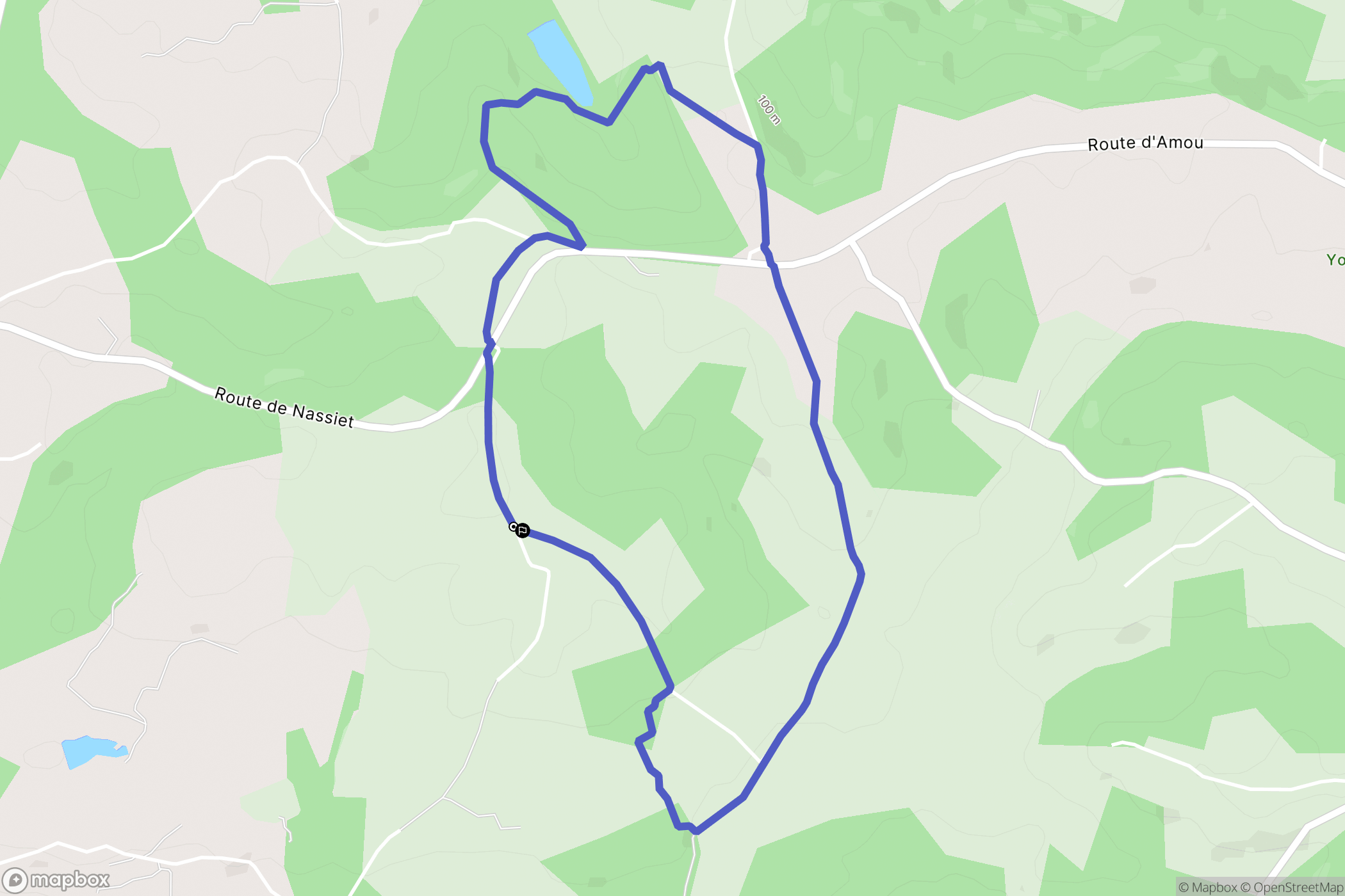 Nassiet : carte du parcours de randonnée - France