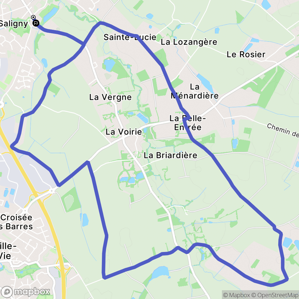 Bellevigny : carte du parcours de randonnée - France