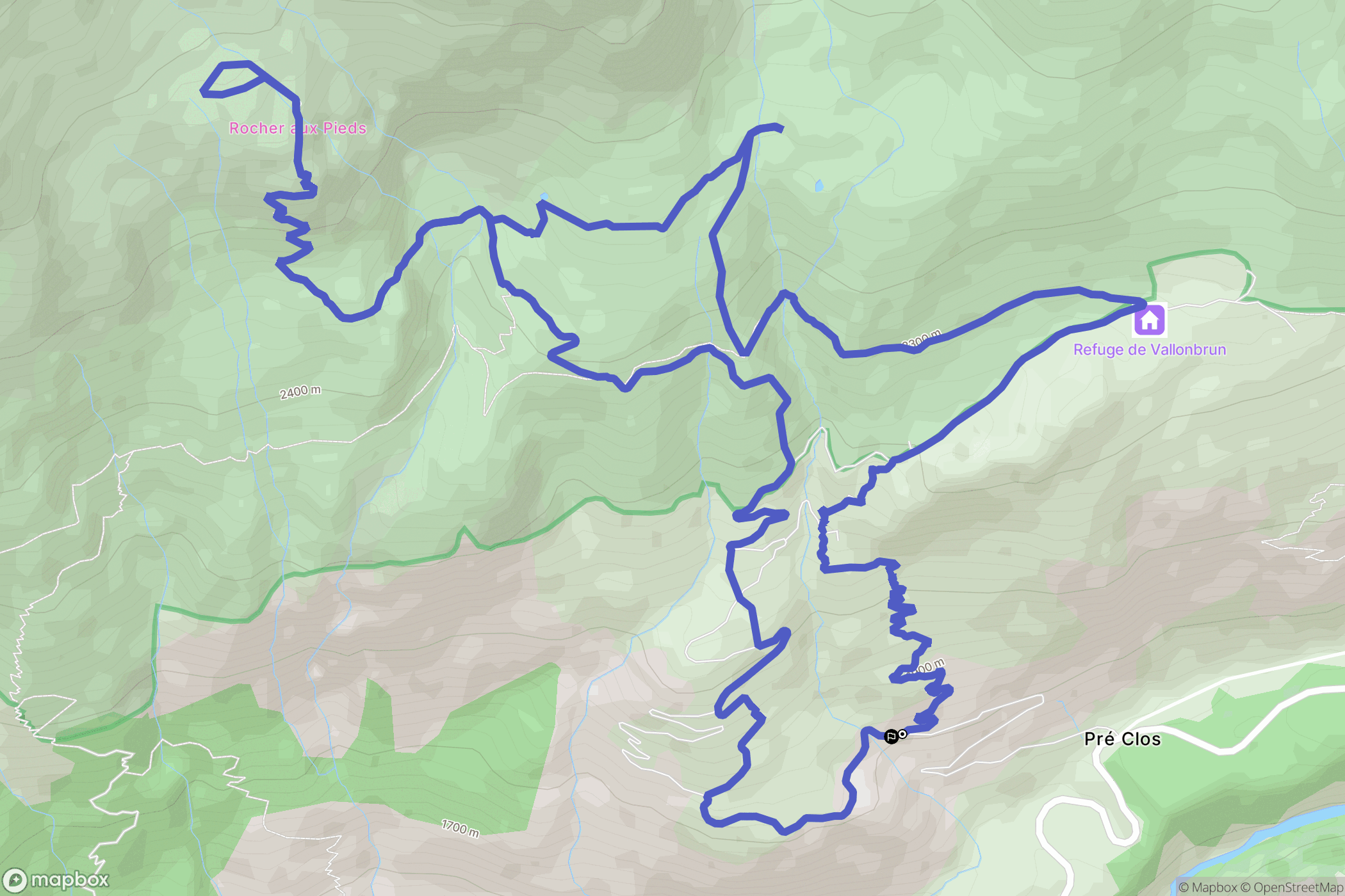 Val-Cenis : carte du parcours de randonnée - France