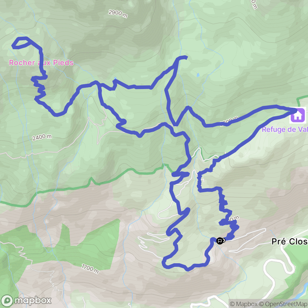 Val-Cenis : carte du parcours de randonnée - France