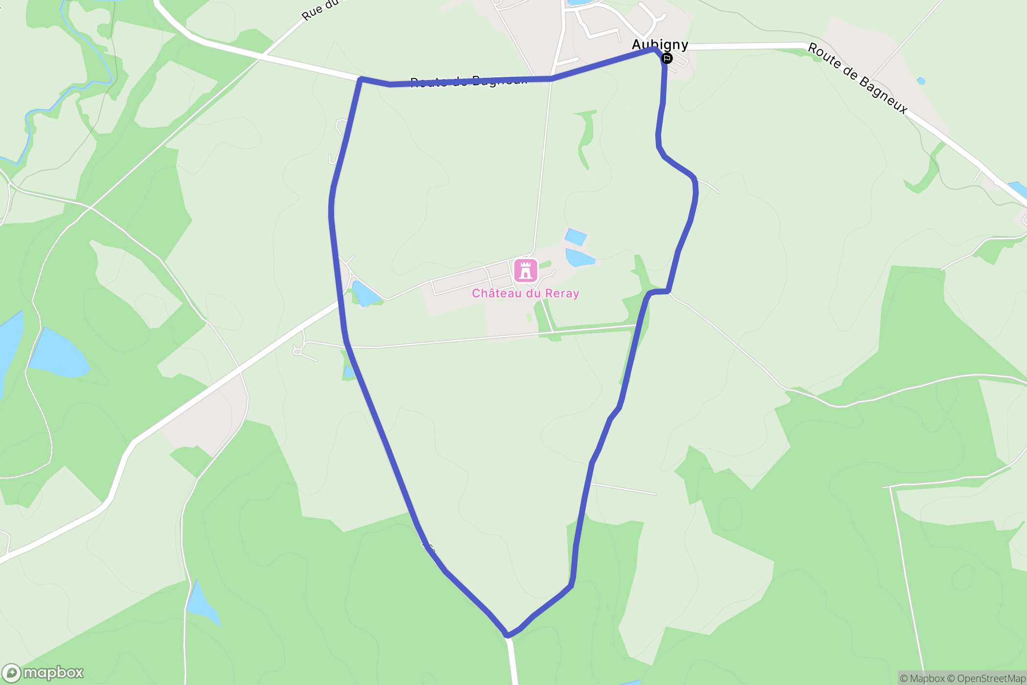 Aubigny : carte du parcours de randonnée - France