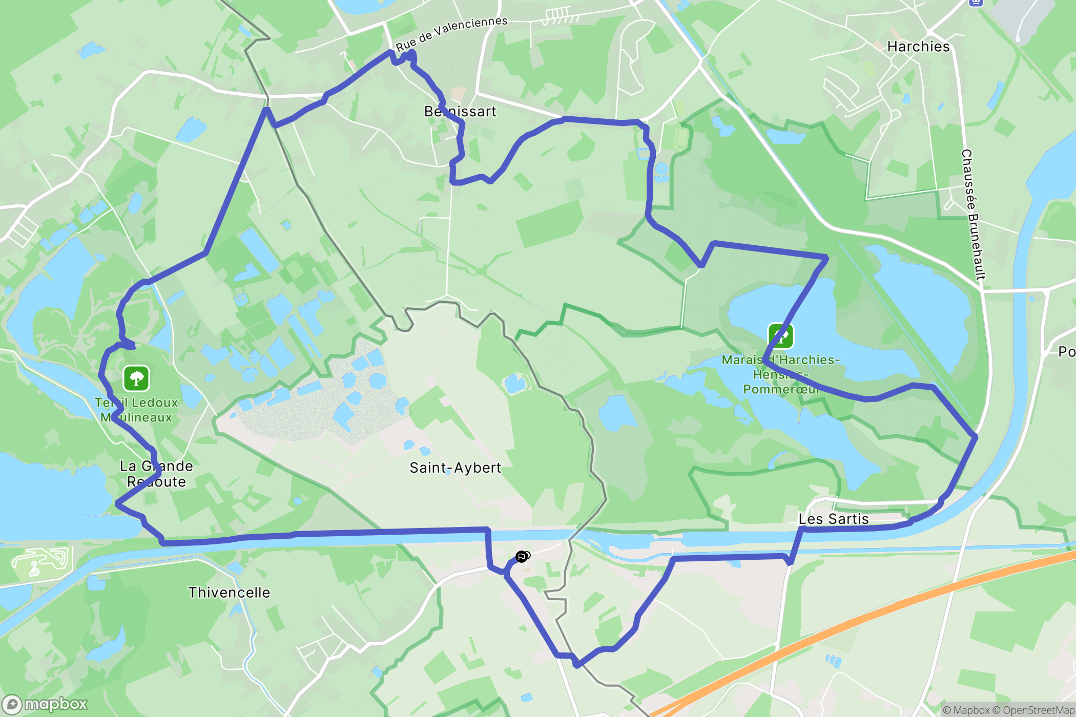Saint-Aybert : carte du parcours de randonnée - France