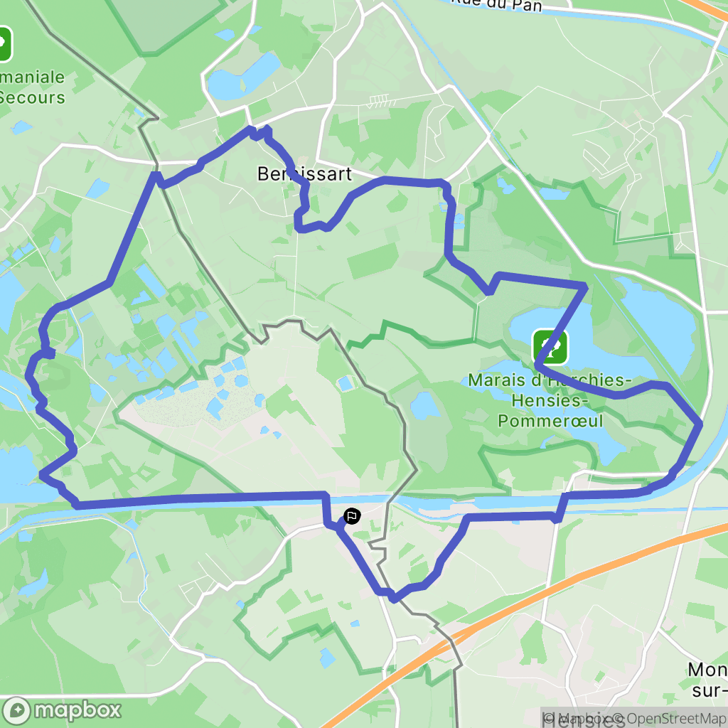 Saint-Aybert : carte du parcours de randonnée - France