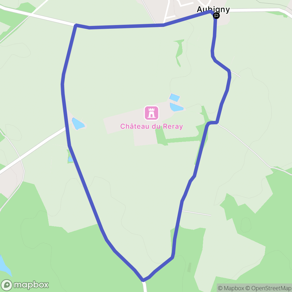 Aubigny : carte du parcours de randonnée - France