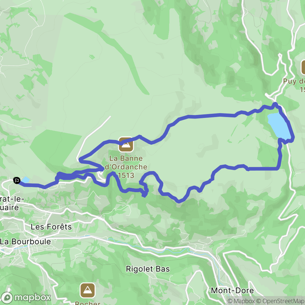 Murat-le-Quaire : carte du parcours de randonnée - France