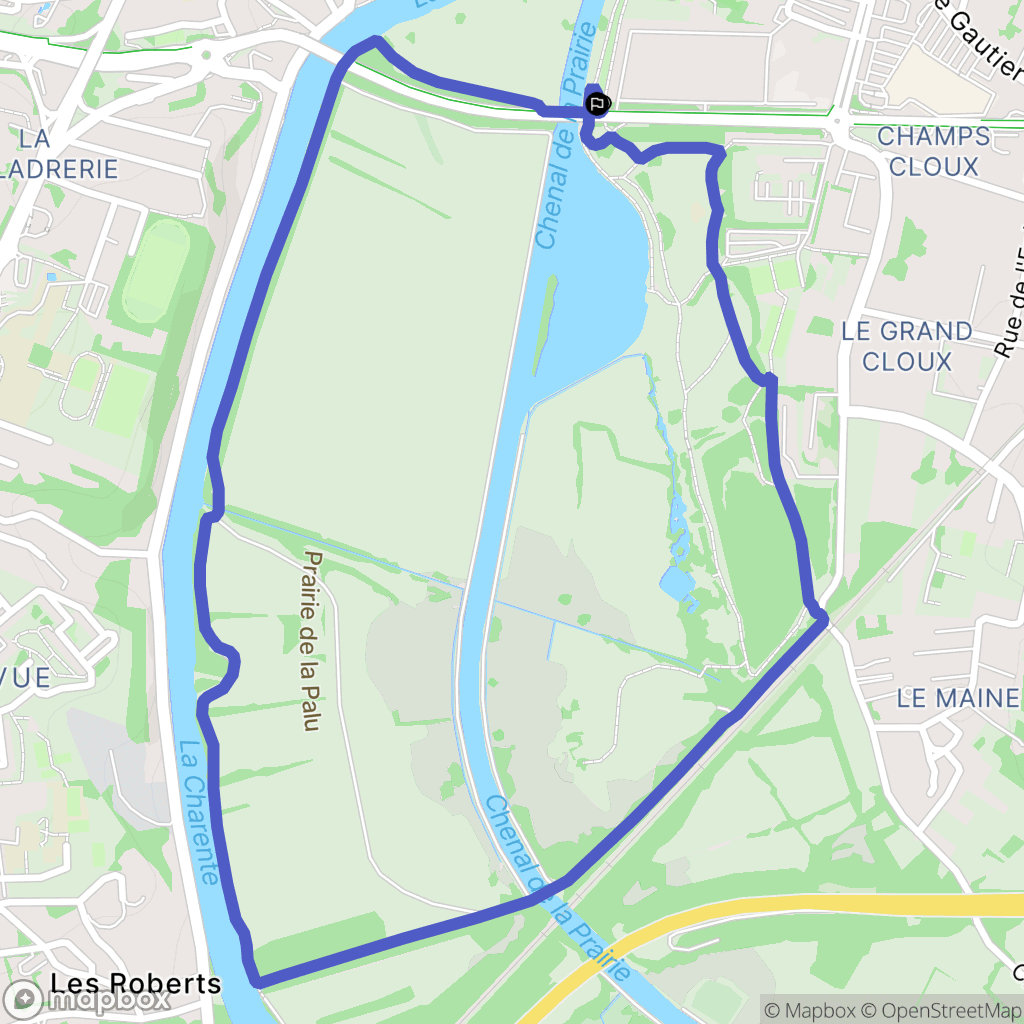 Saintes : carte du parcours de randonnée - France