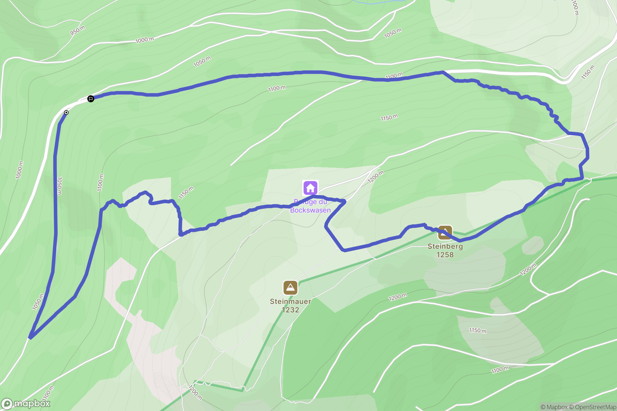 Sondernach : carte du parcours de randonnée - France