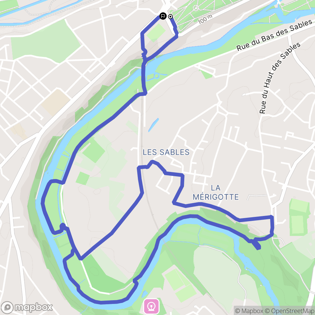 Poitiers : carte du parcours de randonnée - France