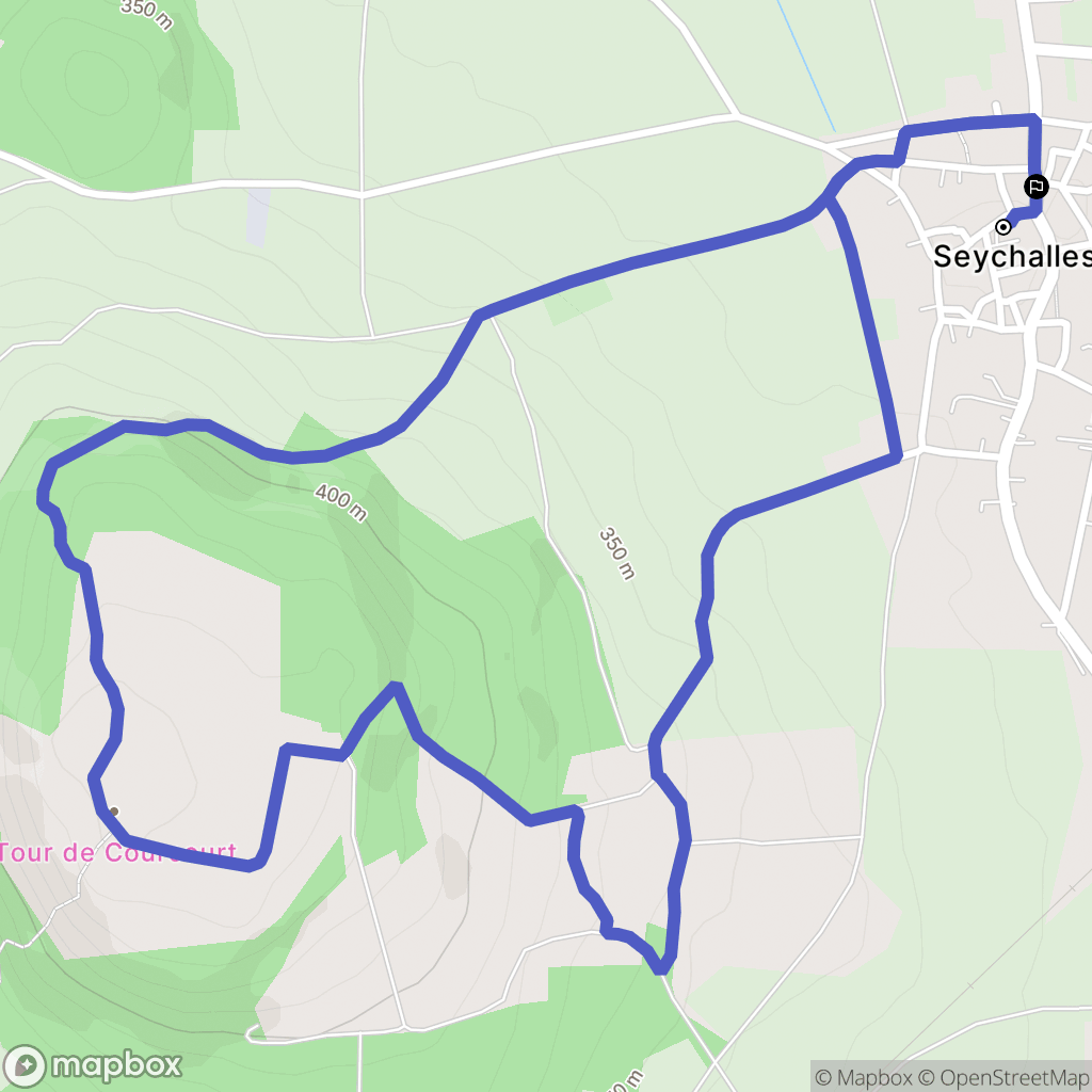Seychalles : carte du parcours de randonnée - France