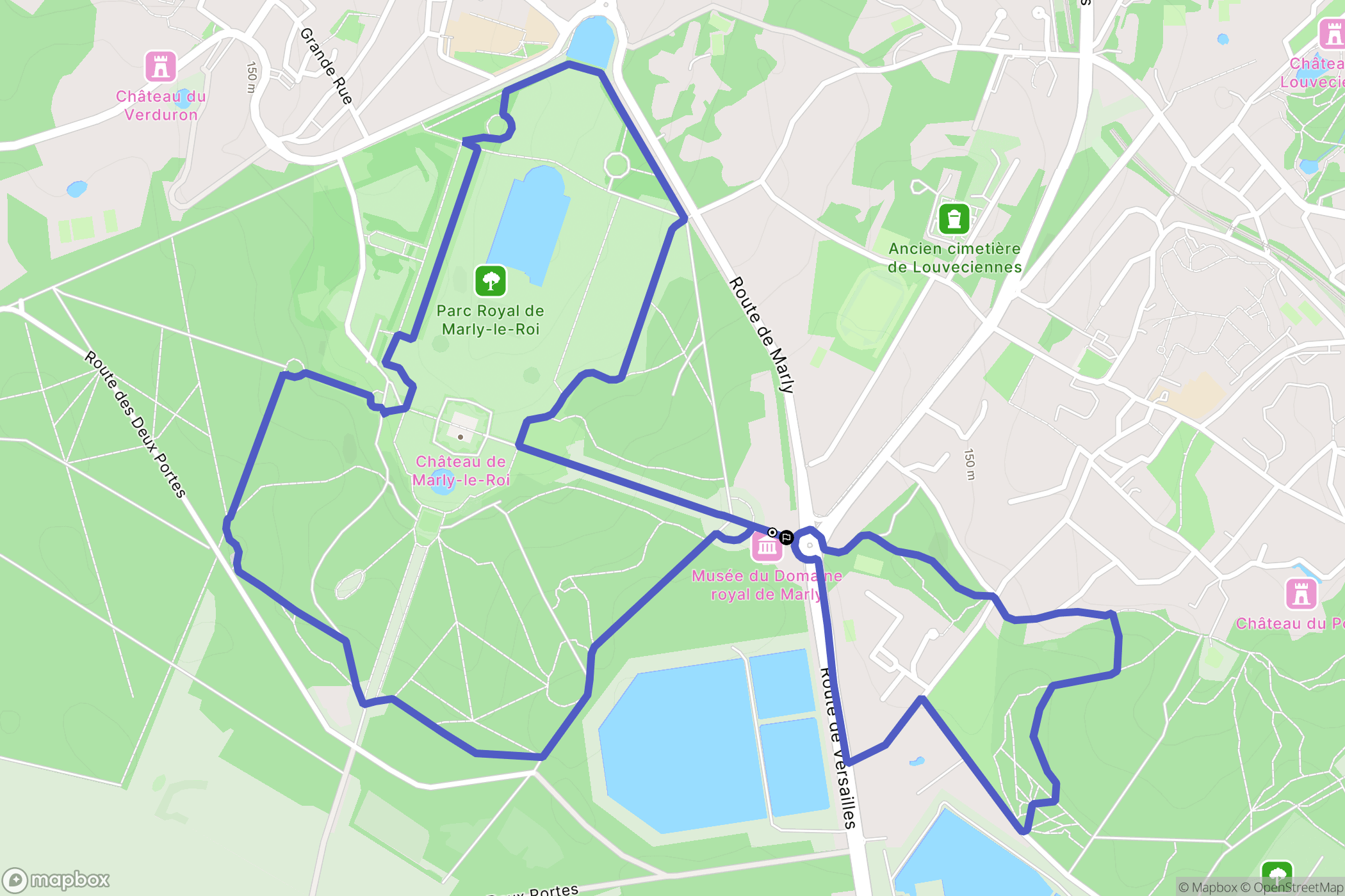 Marly-le-Roi : carte du parcours de randonnée - France