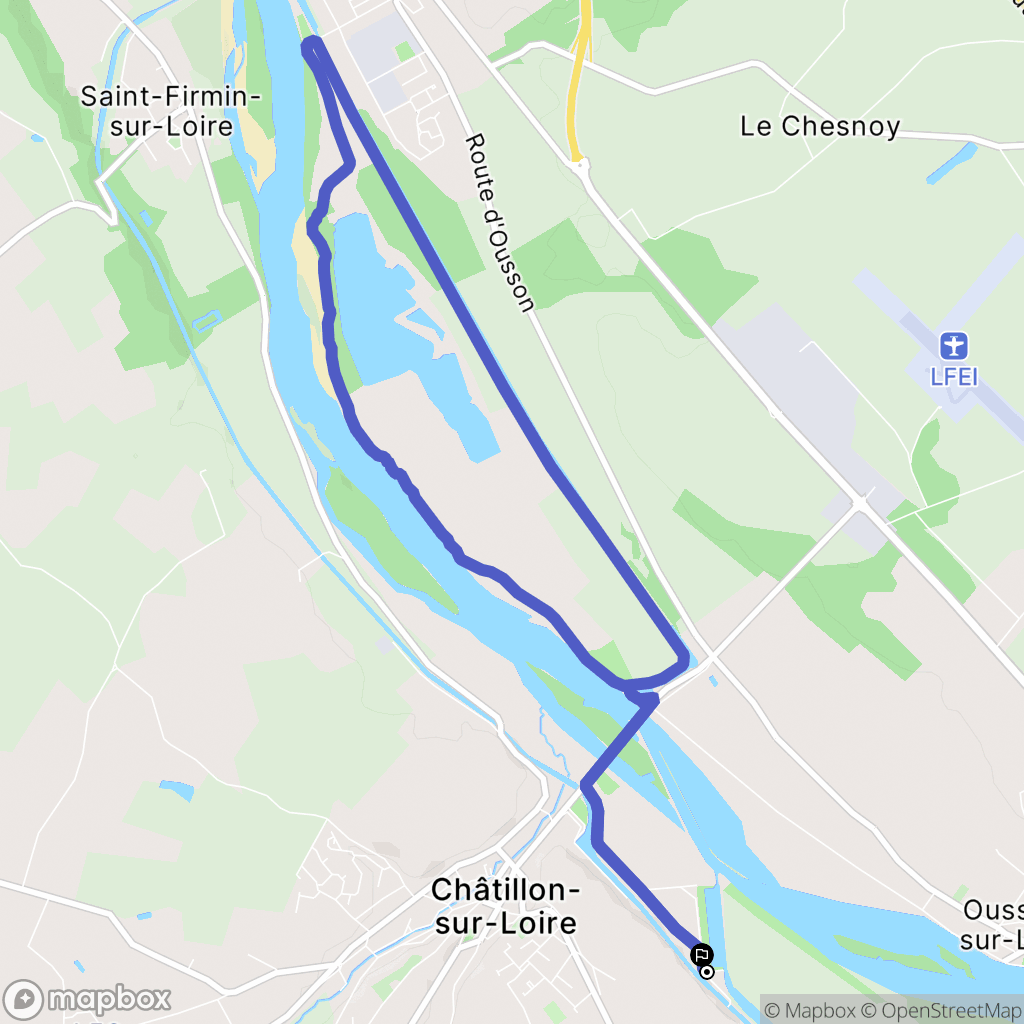Châtillon-sur-Loire : carte du parcours de randonnée - France