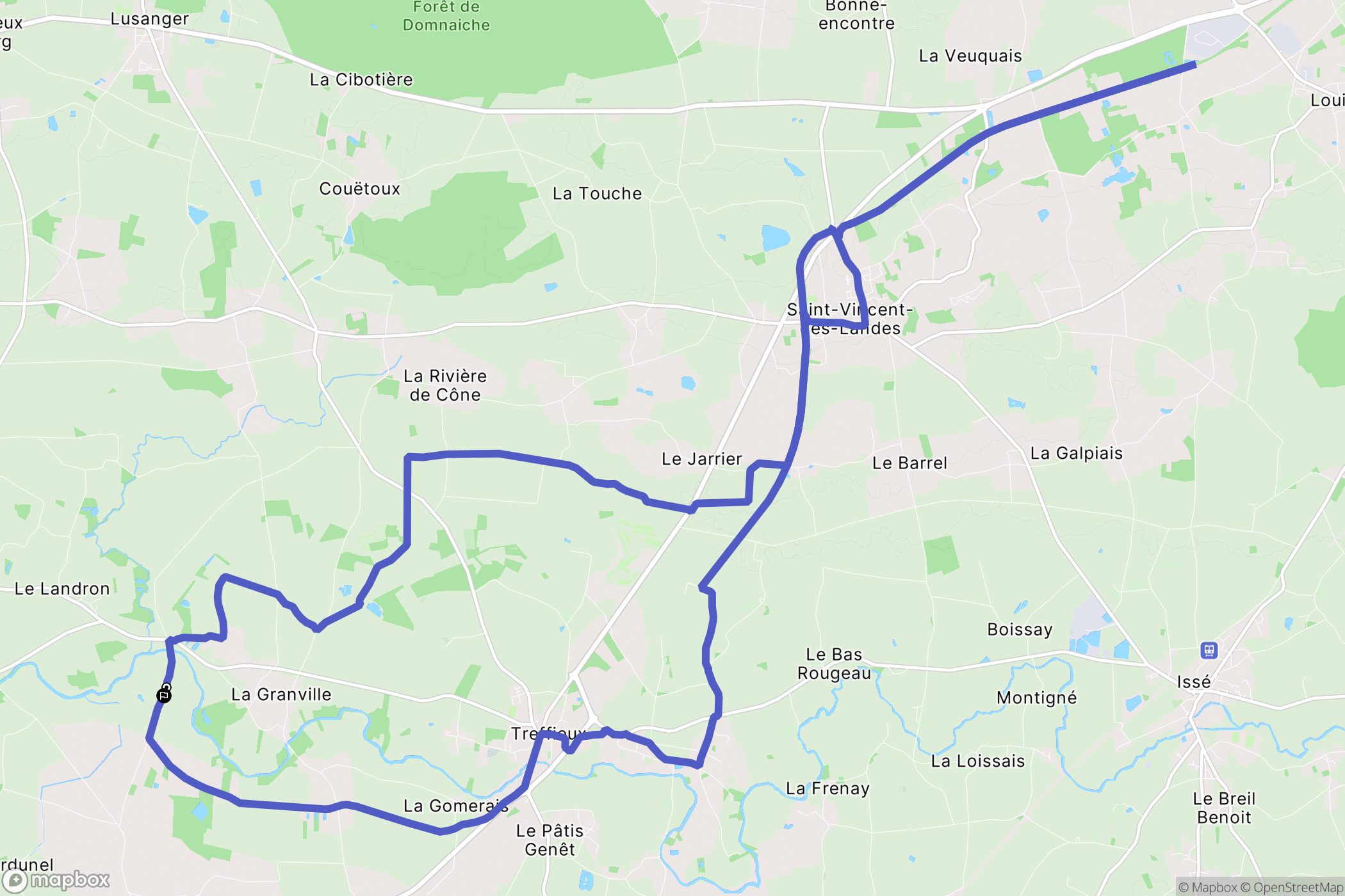 Jans : carte du parcours de randonnée - France