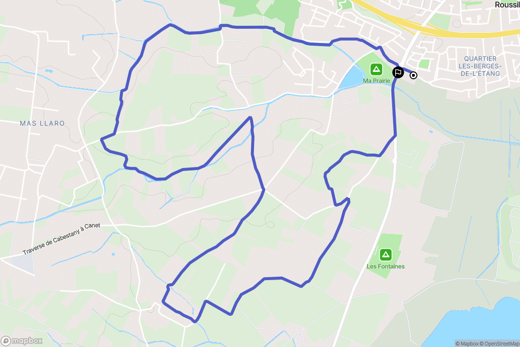 Canet-en-Roussillon : carte du parcours de randonnée - France