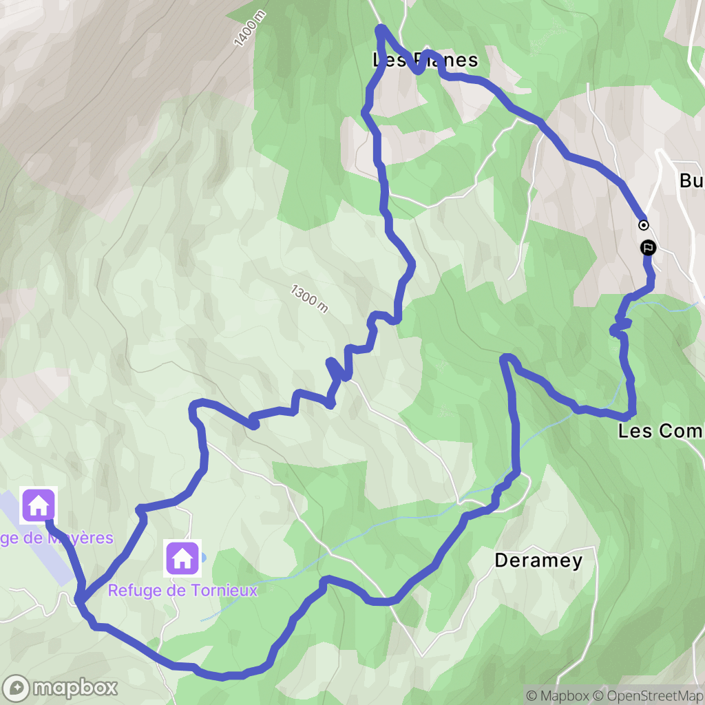 Sallanches : carte du parcours de randonnée - France