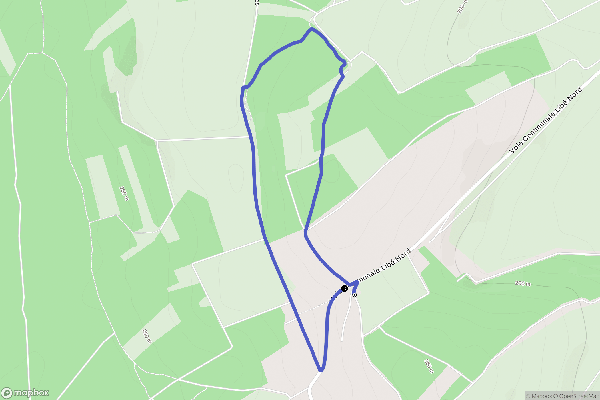 Laines-aux-Bois : carte du parcours de randonnée - France