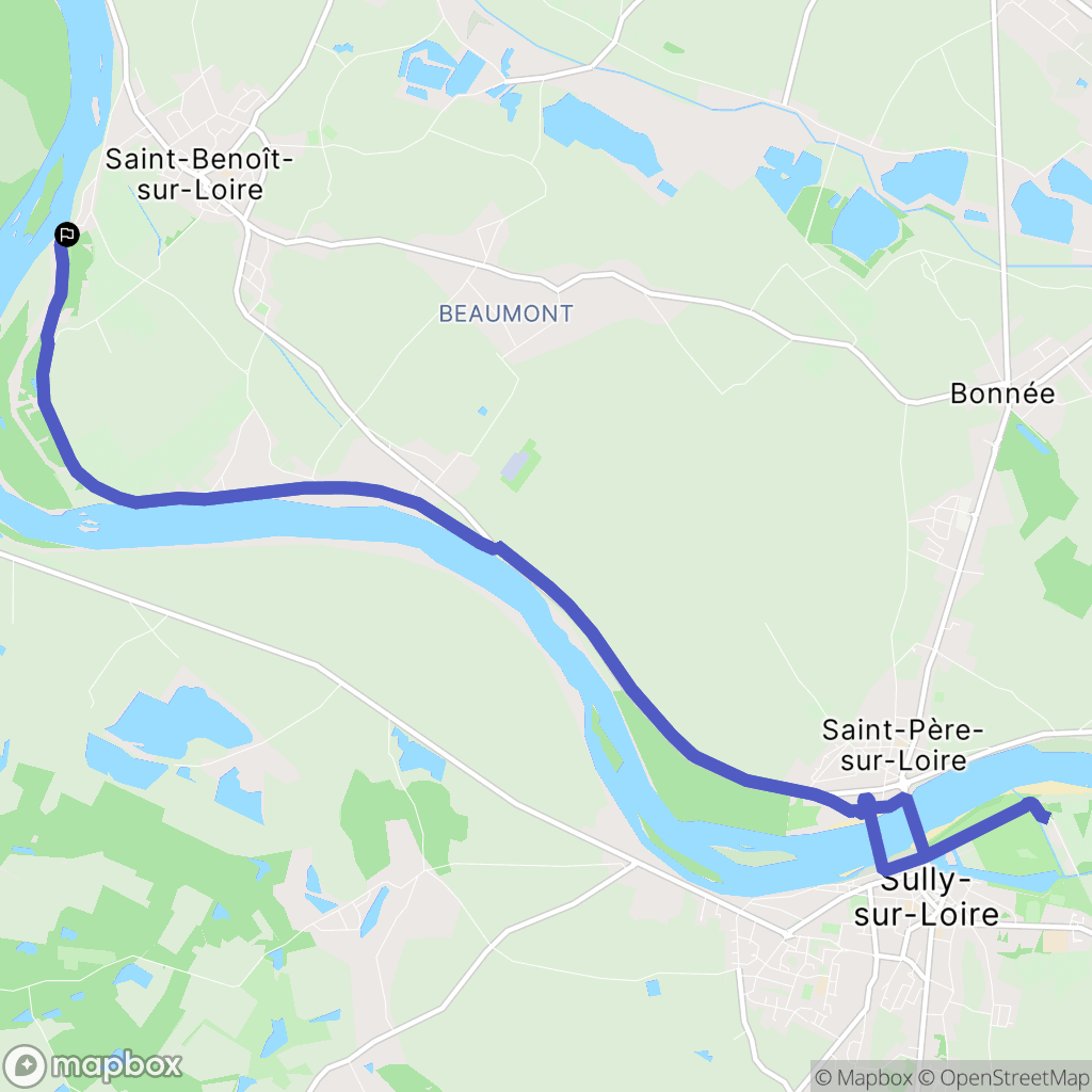 Saint Benoit sur Loire : carte du parcours de randonnée - France