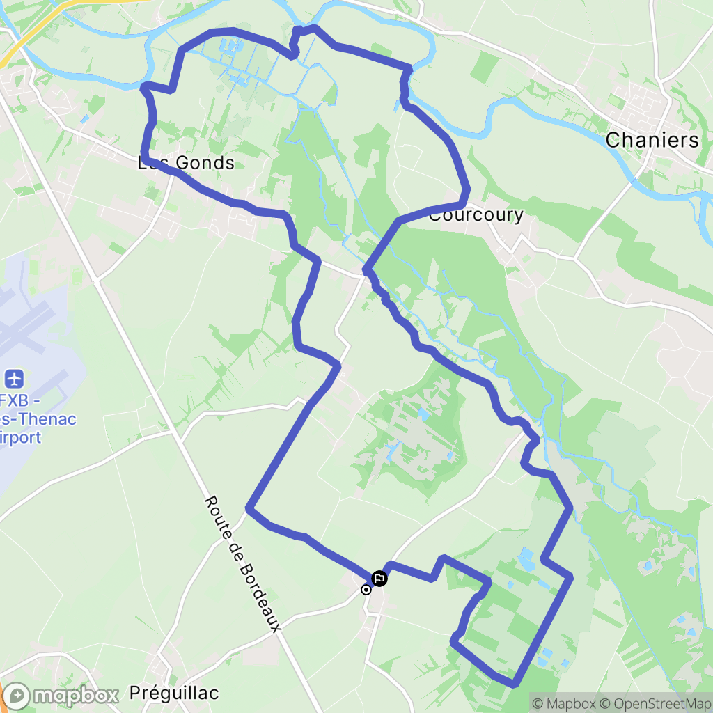 Berneuil : carte du parcours de randonnée - France