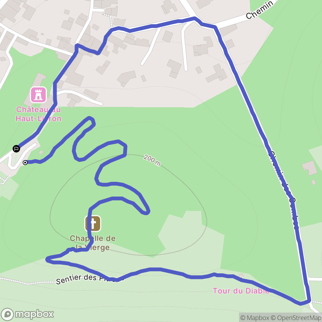 Livron-sur-Drôme : carte du parcours de randonnée - France