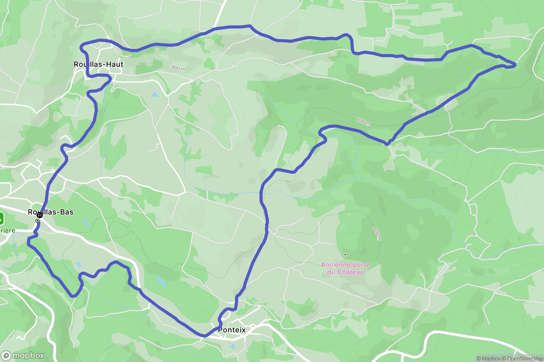 Aydat, Rouillat-Bas : carte du parcours de randonnée - France
