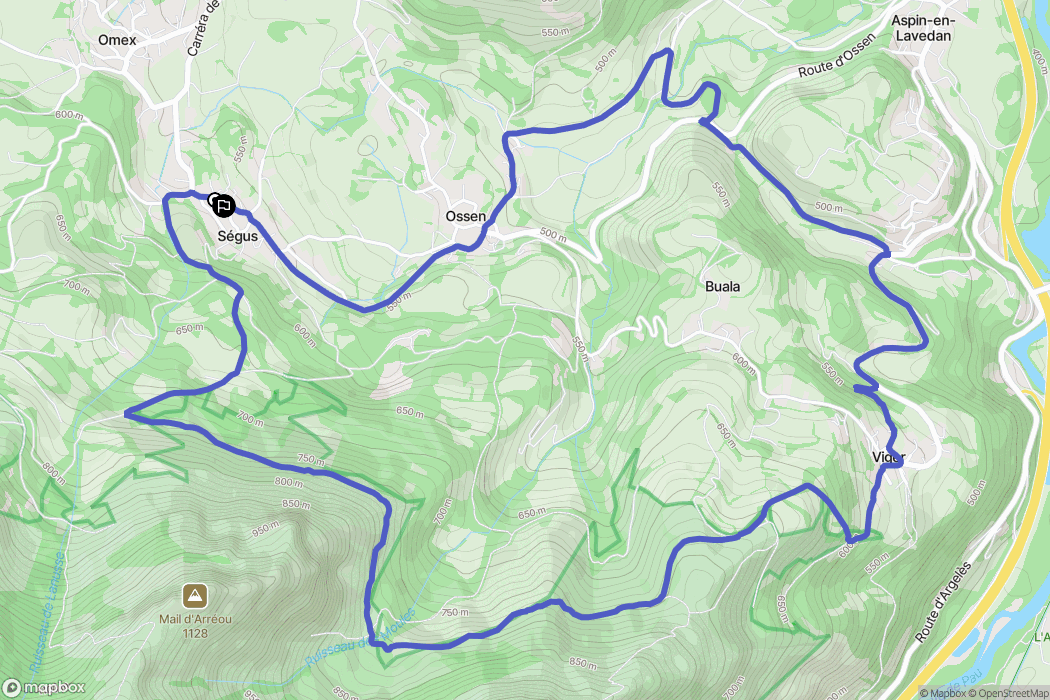 Ségus : carte du parcours de randonnée - France