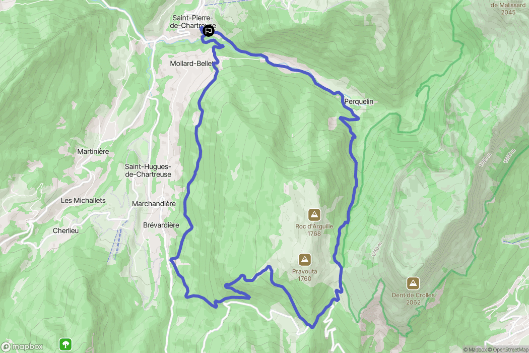 Saint-Pierre-de-Chartreuse : carte du parcours de randonnée - France