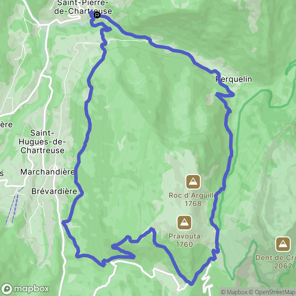 Saint-Pierre-de-Chartreuse : carte du parcours de randonnée - France