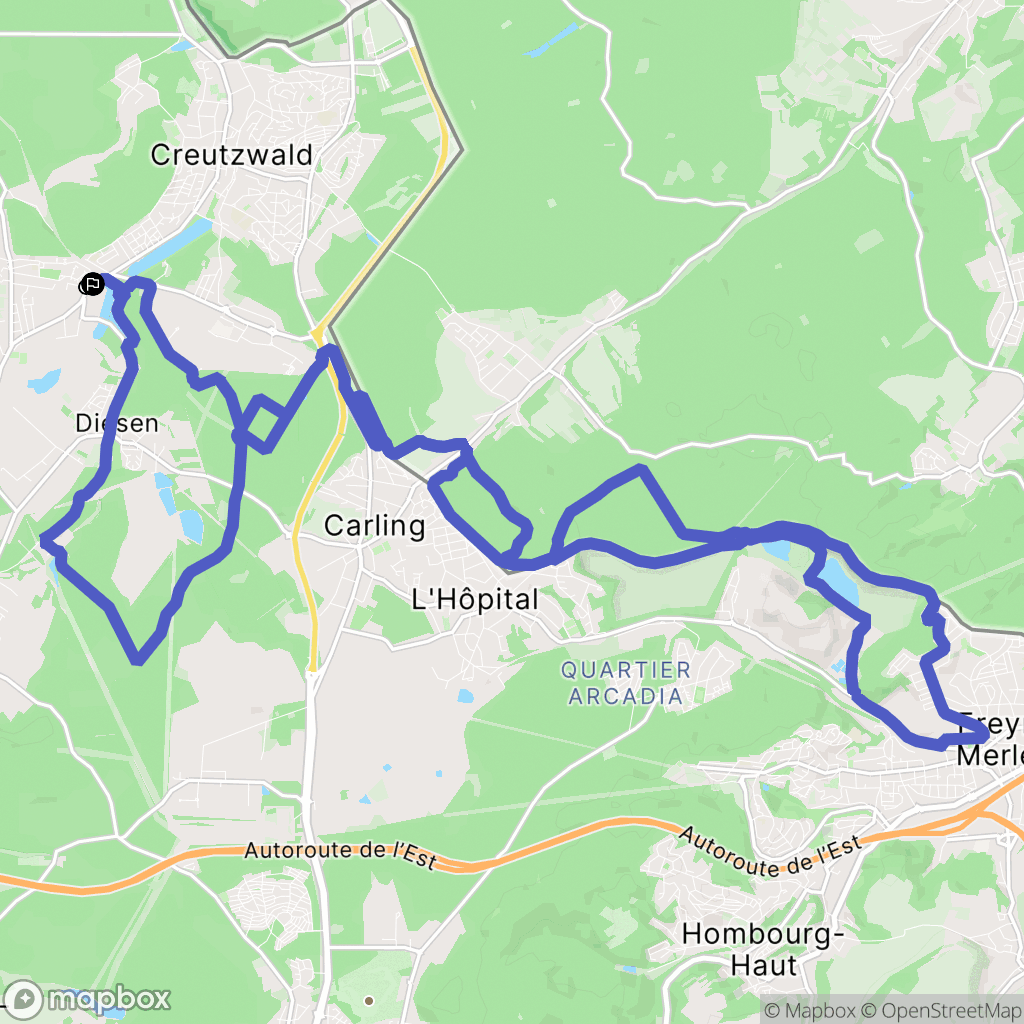 Creutzwald : carte du parcours de randonnée - France