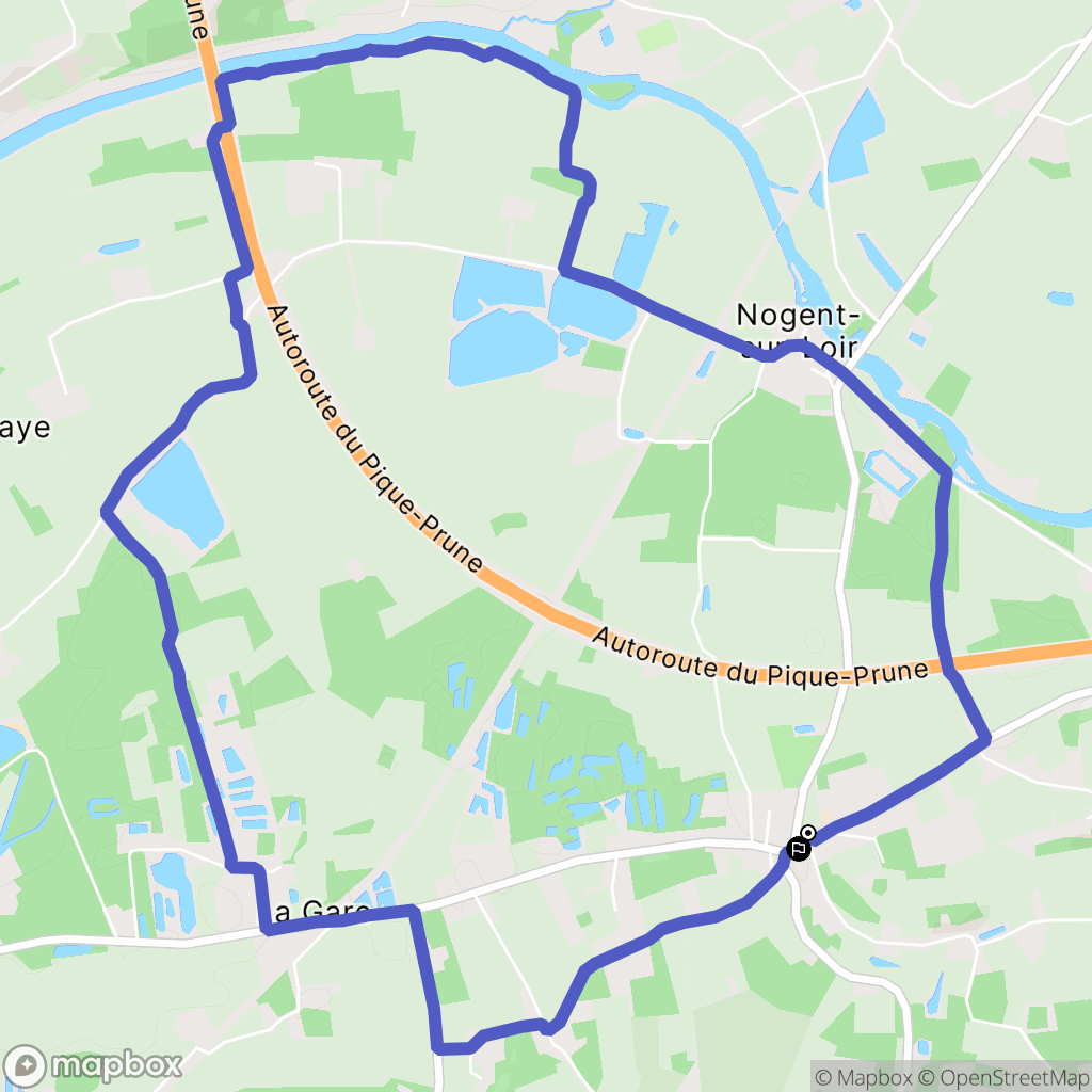 Nogent-sur-Loir : carte du parcours de randonnée - France