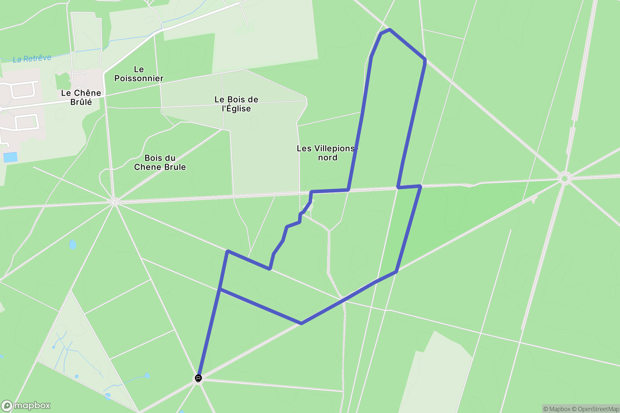 Cercottes : carte du parcours de randonnée - France