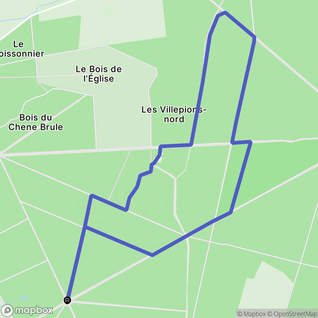 Cercottes : carte du parcours de randonnée - France