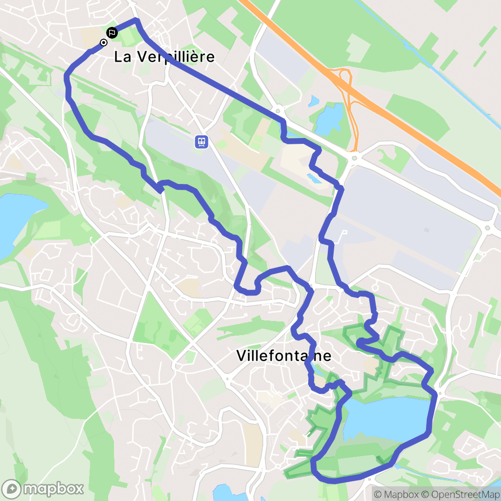 La Verpillière : carte du parcours de randonnée - France