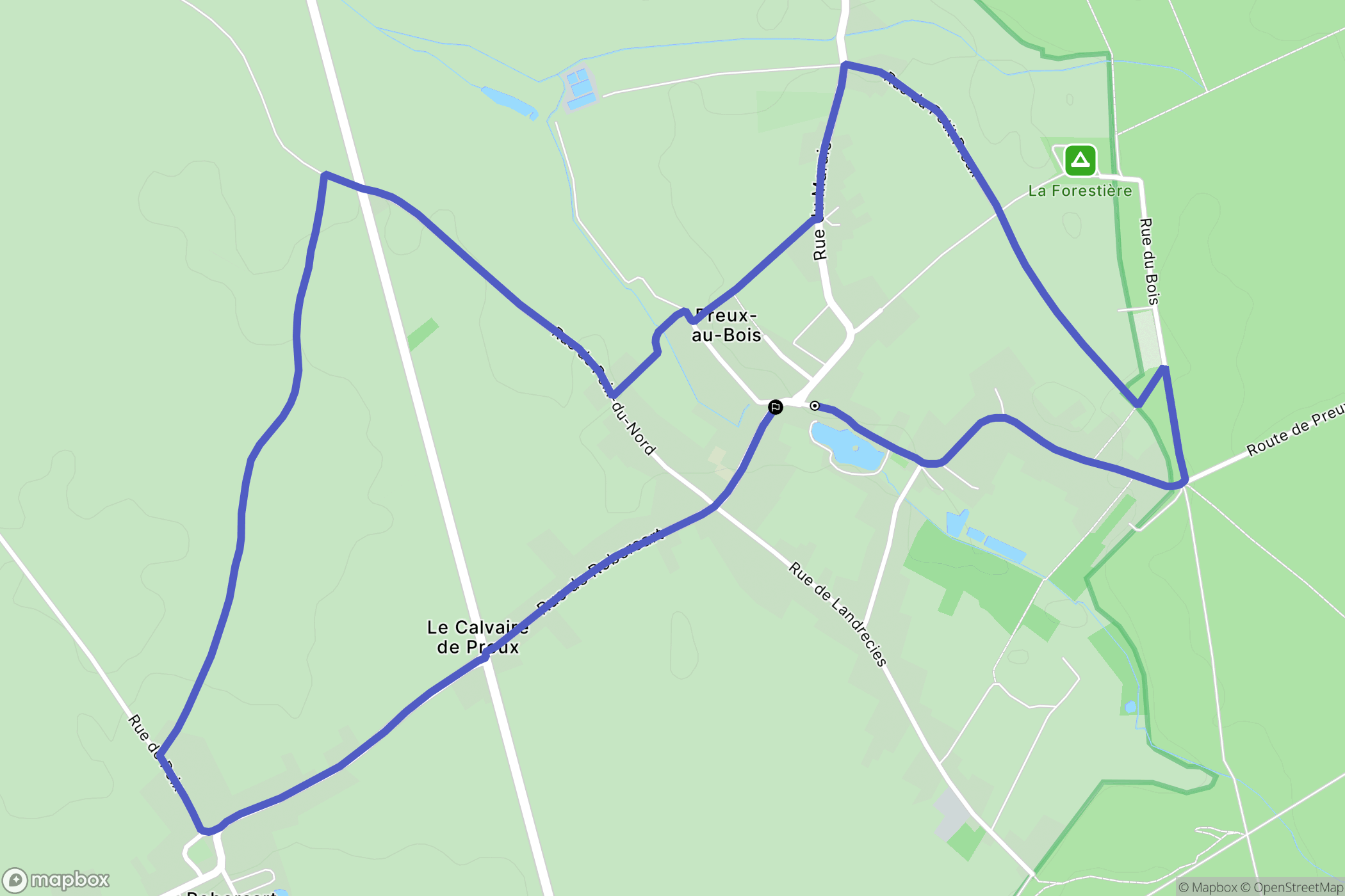Preux-au-Bois : carte du parcours de randonnée - France
