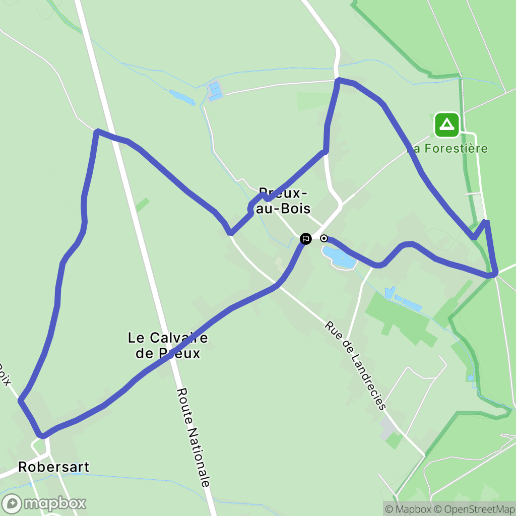 Preux-au-Bois : carte du parcours de randonnée - France