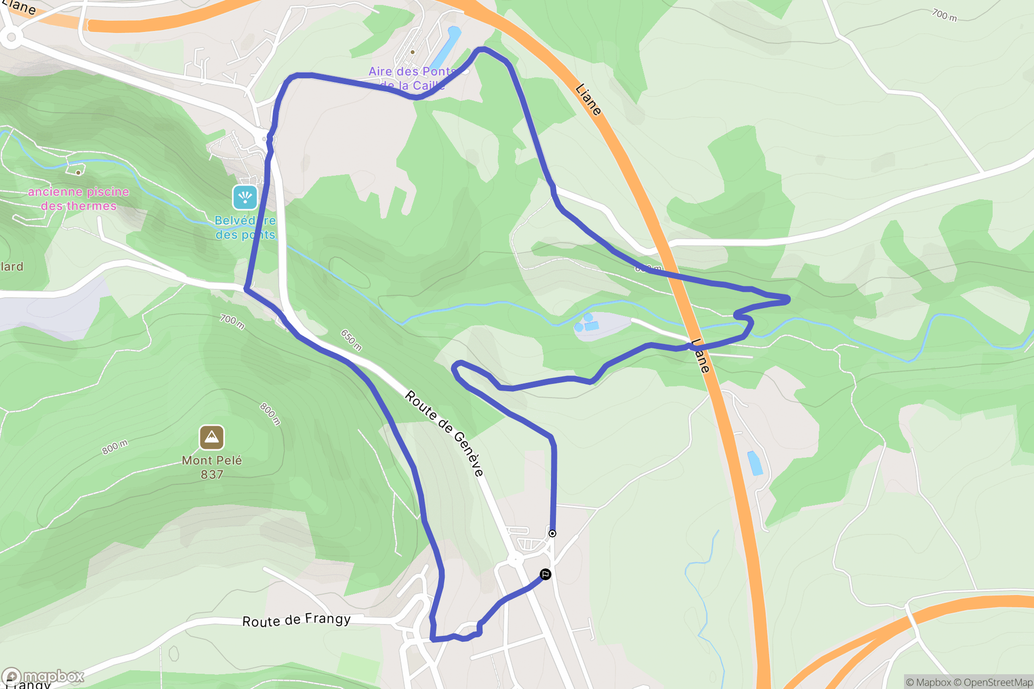 Allonzier-la-Caille : carte du parcours de randonnée - France