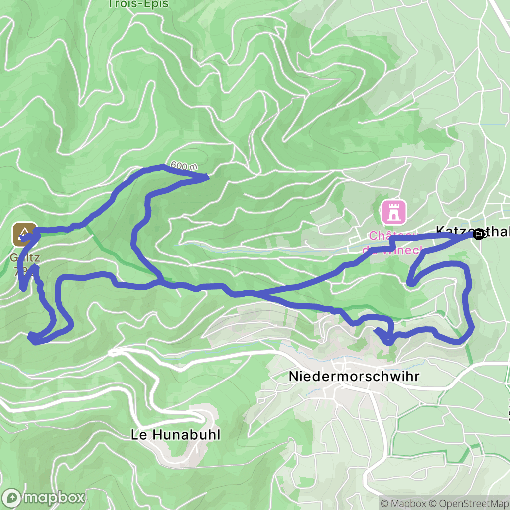 Katzenthal : carte du parcours de randonnée - France