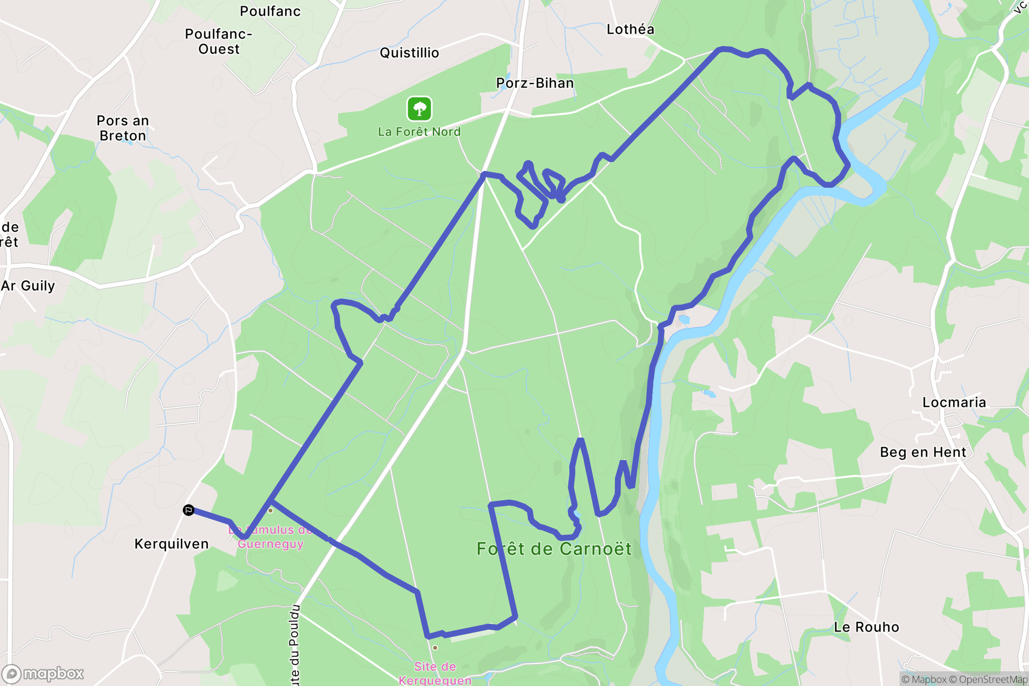 Clohars-Carnoët : carte du parcours de randonnée - France