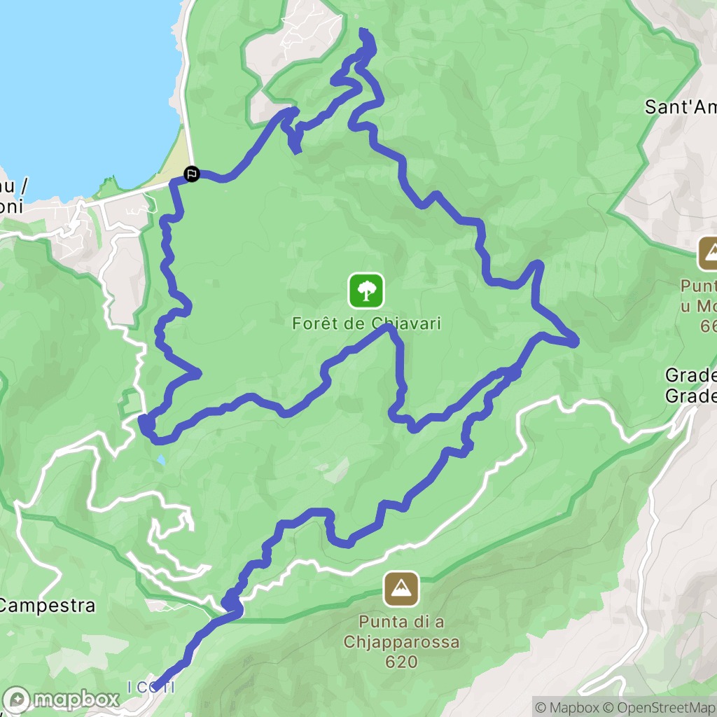 Pietrosella : carte du parcours de randonnée - France