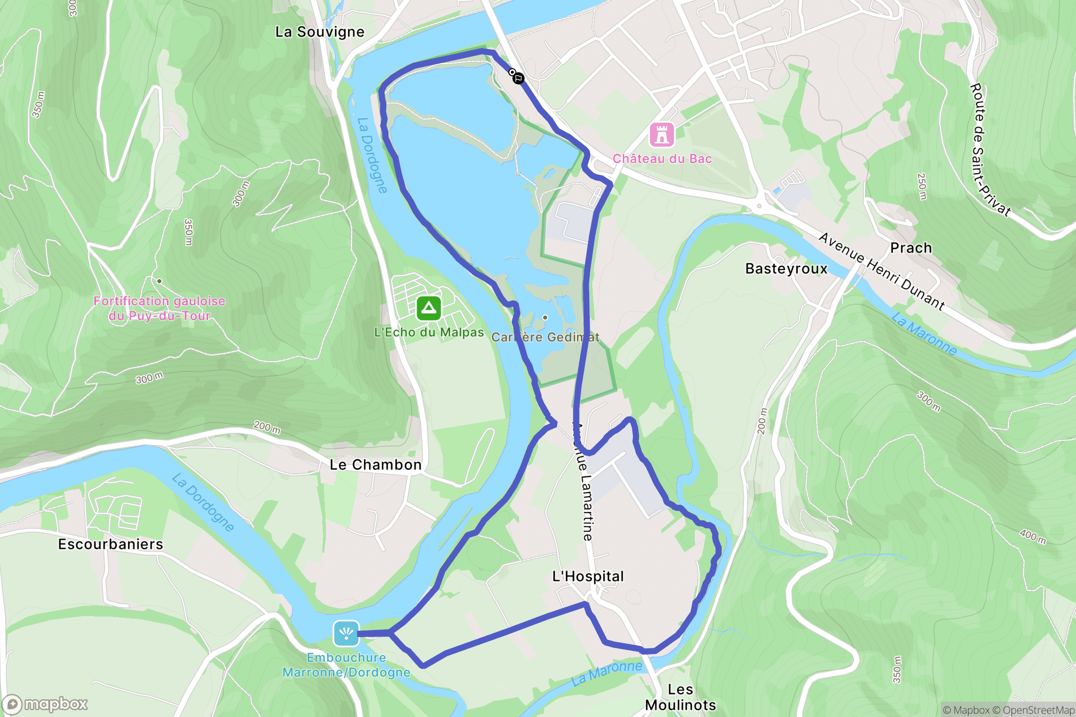 Argentat : carte du parcours de randonnée - France