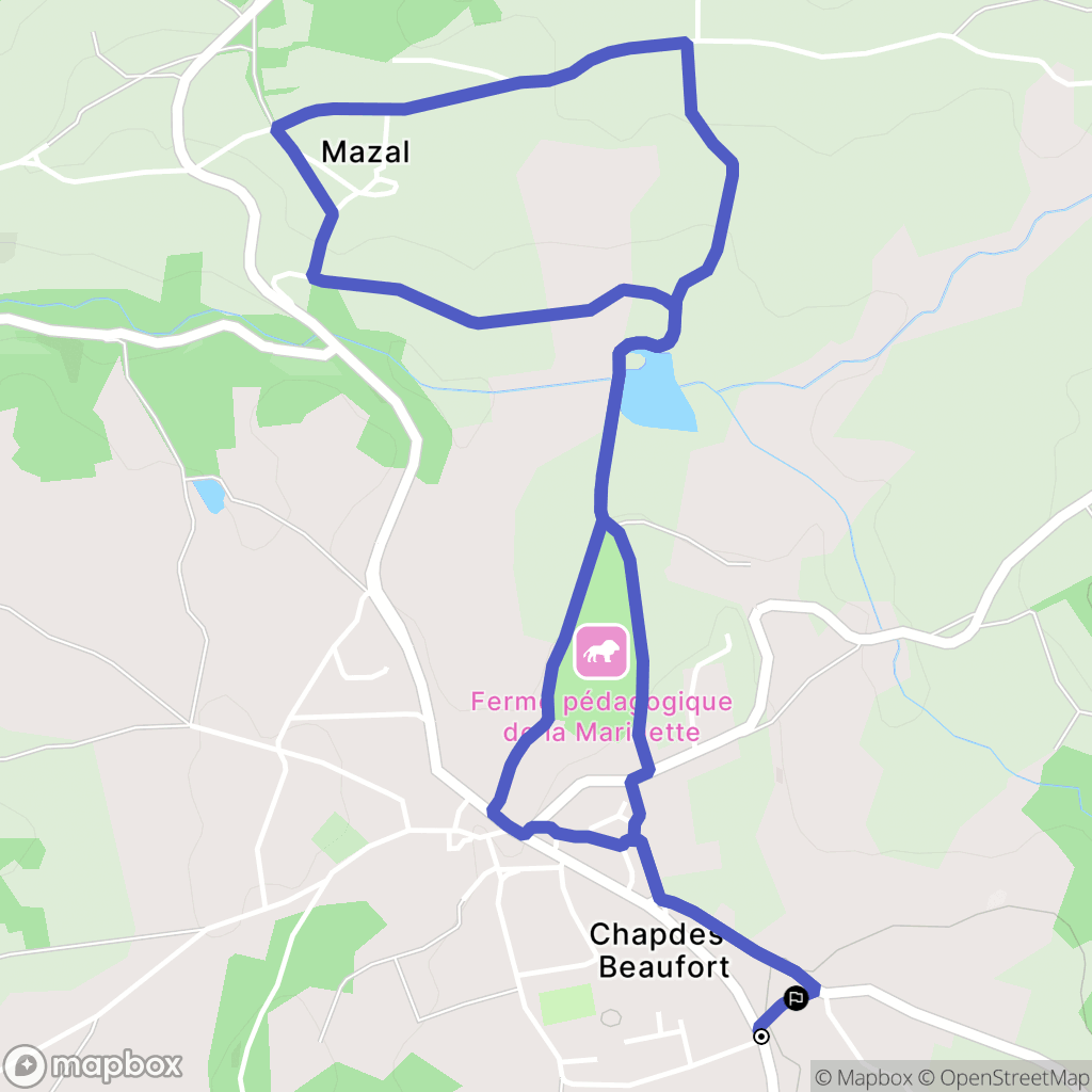 Chapdes-Beaufort : carte du parcours de randonnée - France