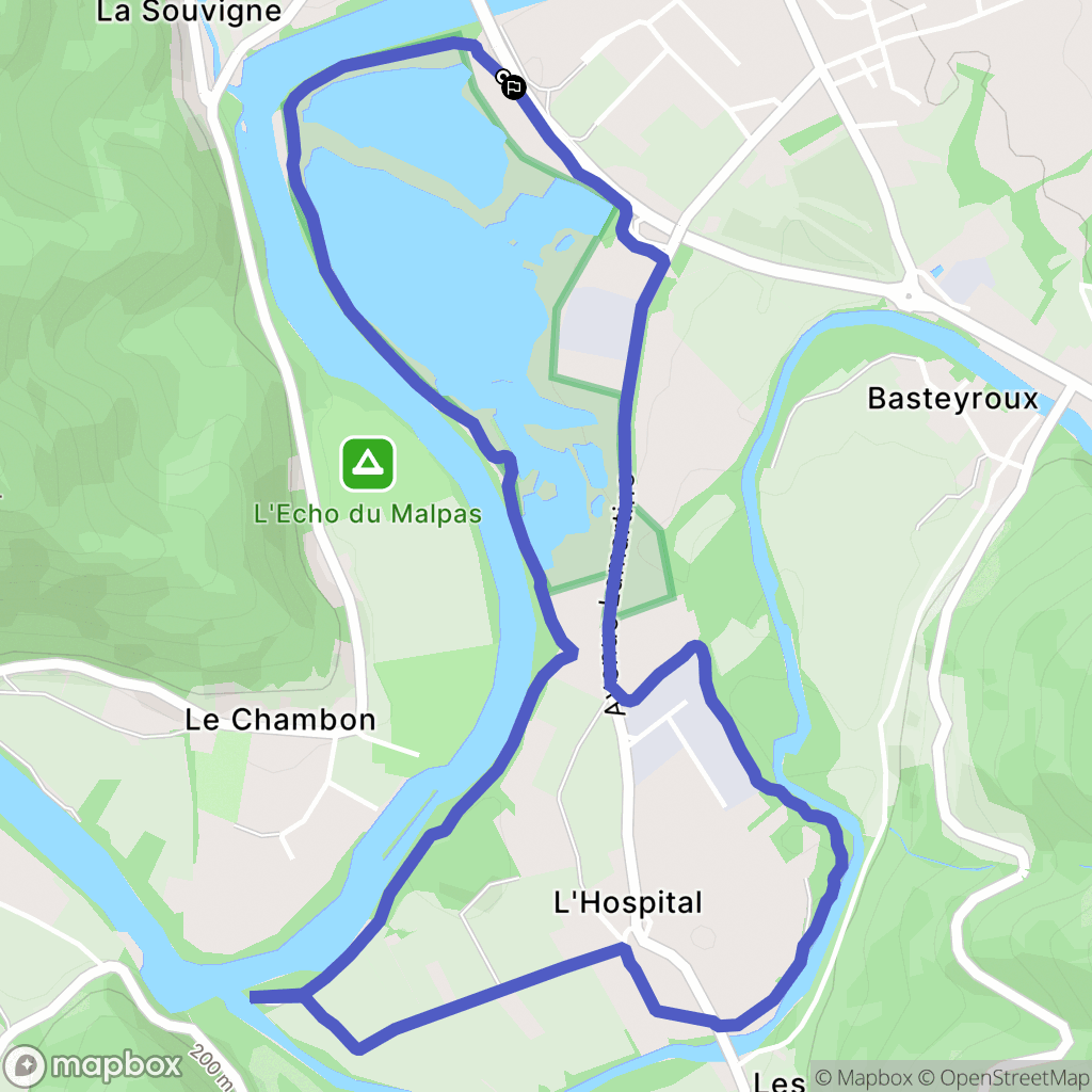 Argentat : carte du parcours de randonnée - France