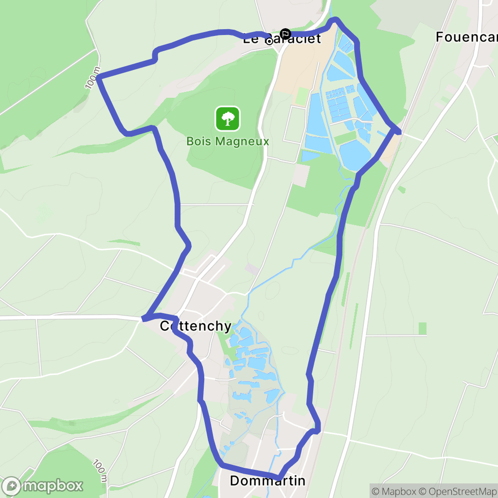 Boves : carte du parcours de randonnée - France