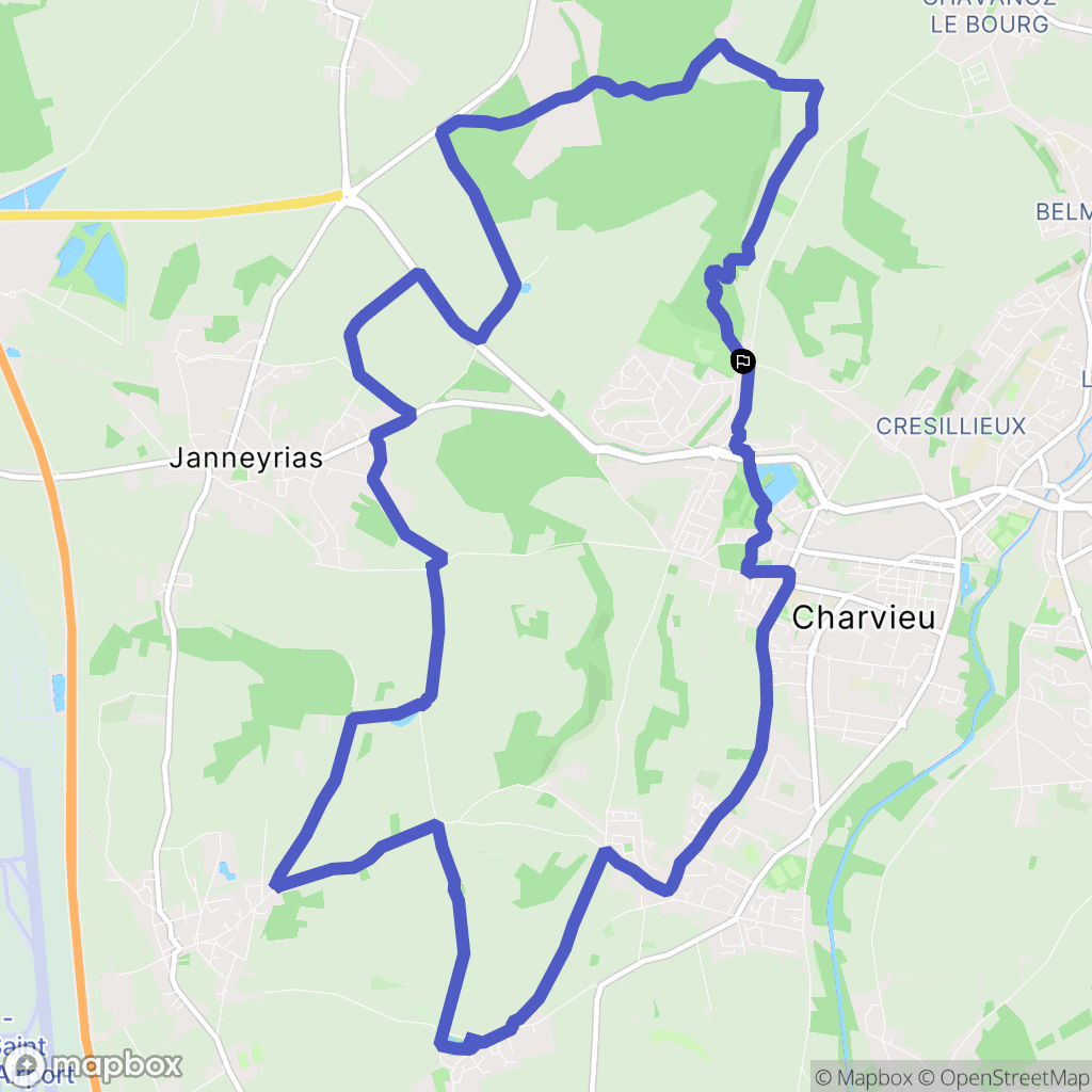 Charvieu-Chavagneux : carte du parcours de randonnée - France