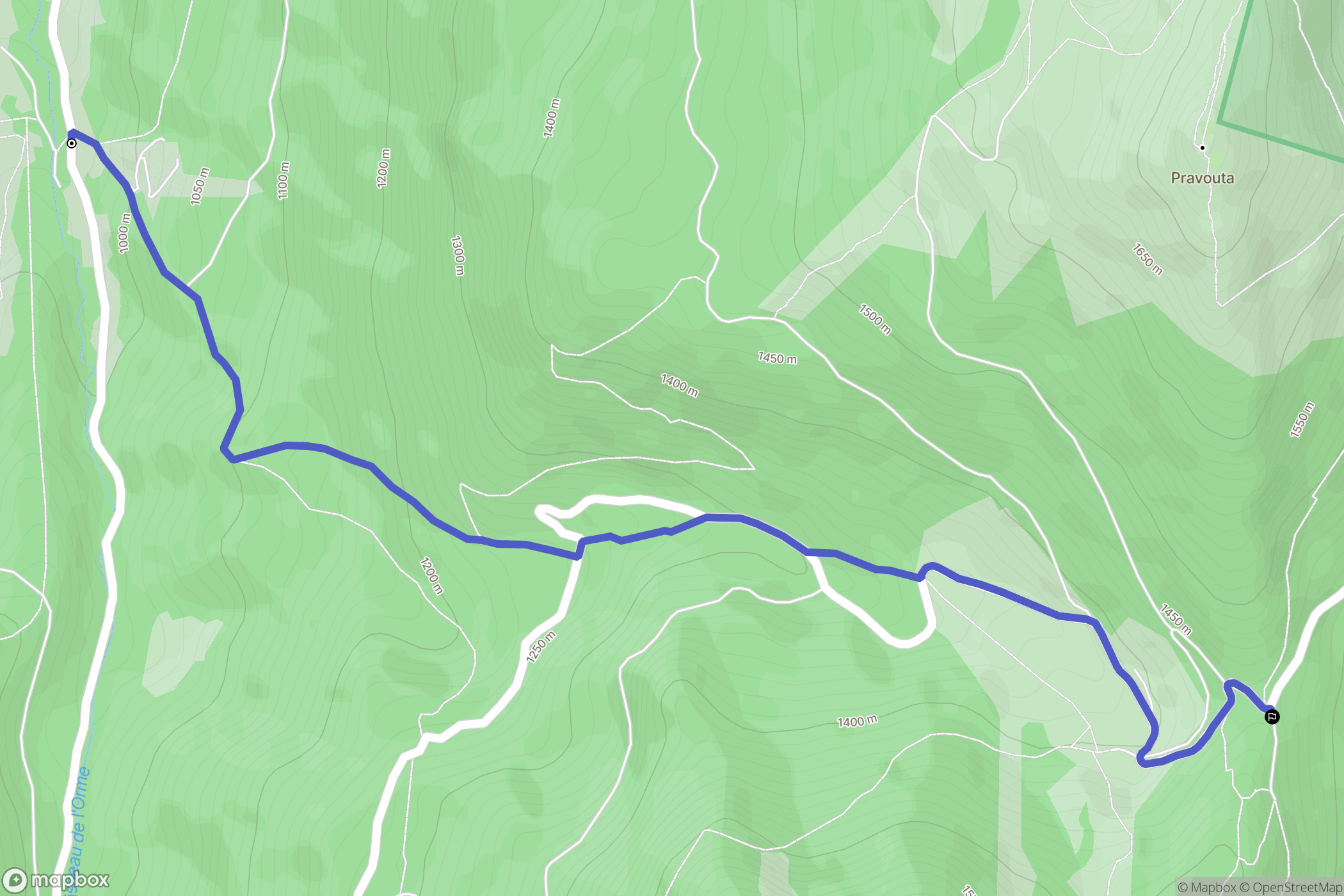 Saint-Pierre-de-Chartreuse : carte du parcours de randonnée - France